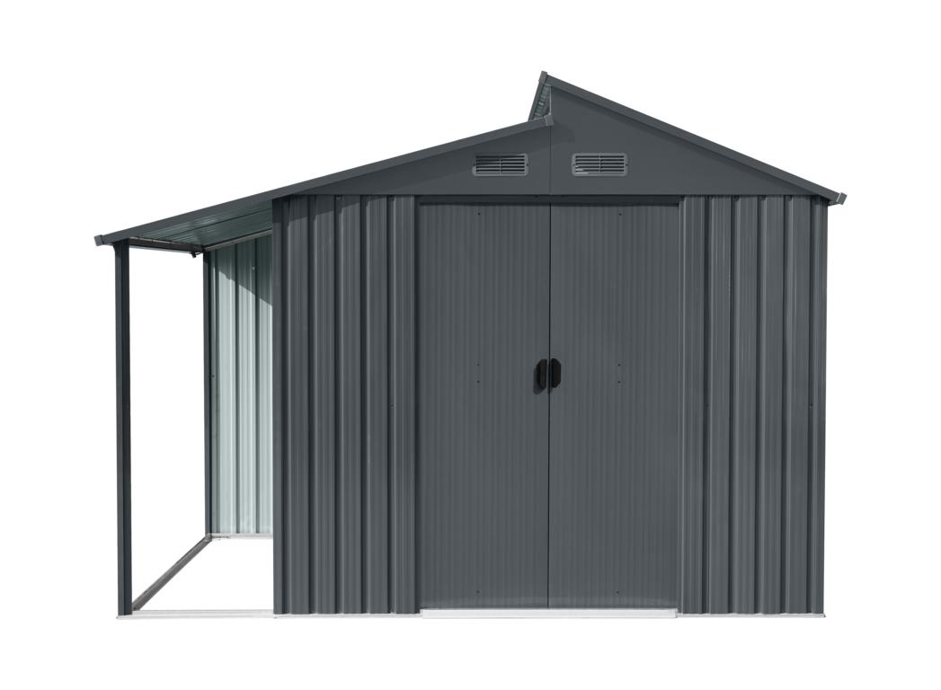JUNGELMAR Gerätehaus SKYLIGHT mit Anbau 300 x 173 x 225 cm anthrazit 16956202