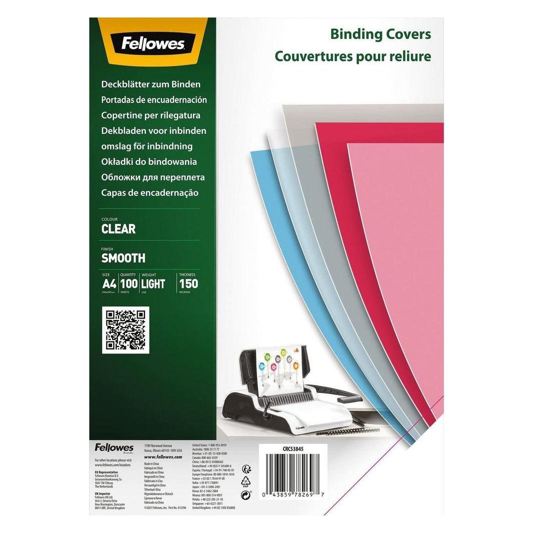 Fellowes Einbanddeckel A4 150µm transparent (5384501)