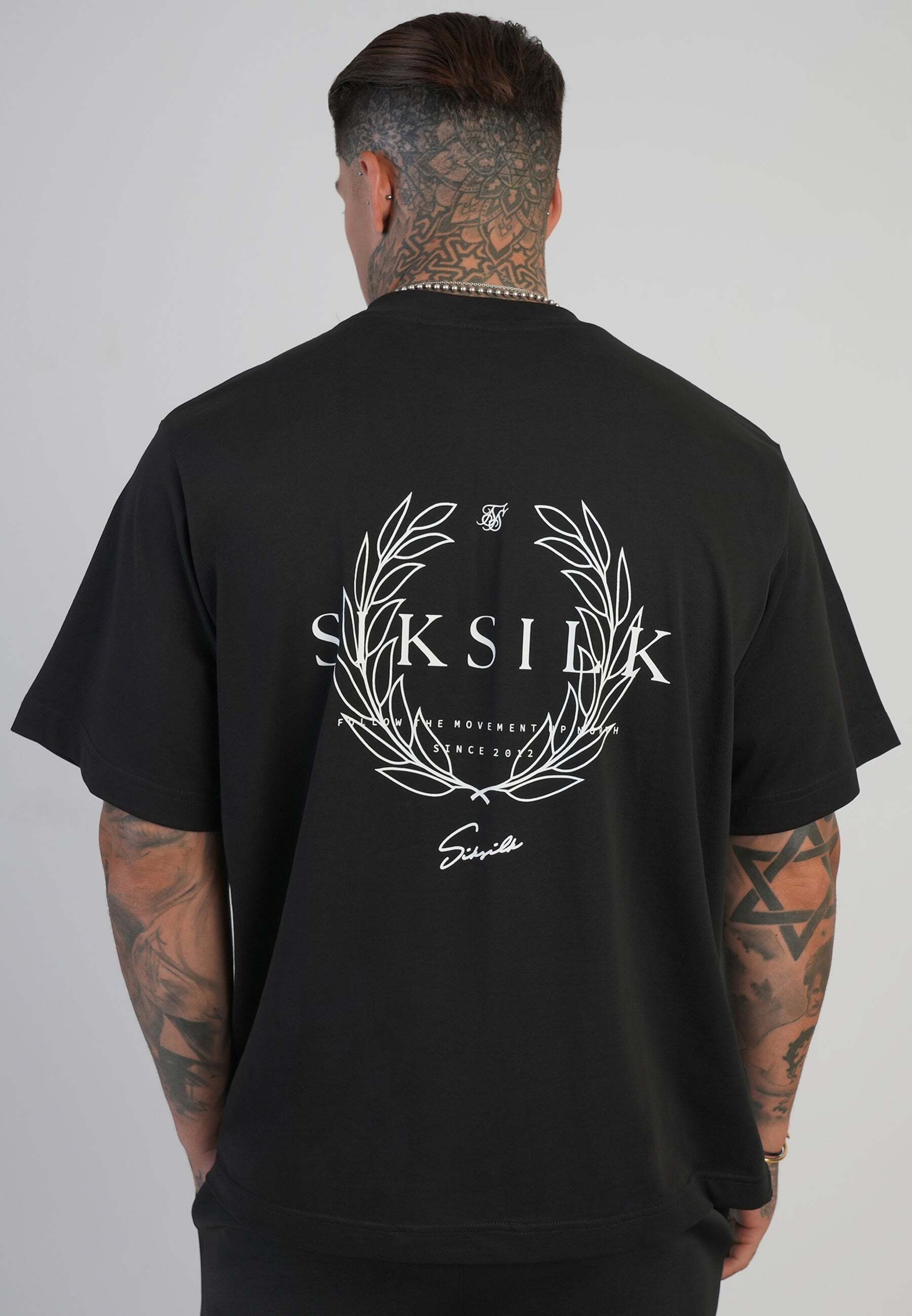 T-Shirt SIKSILK "Siksilk T-Shirt Graphic T-Shirt", Herren, Gr. M, schwarz, Obermaterial: 100% Baumwolle CO., Shirts T-Shirt schwarz M