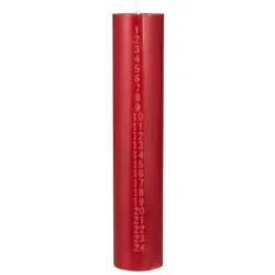 IB Laursen Weihnachtskerze 1-24 mit geprägten Zahlen, Höhe 30, Ø 6 cm, rot