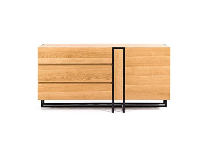 Danzz Morino-Holzkommode aus massivem Eichenholz, Schrank mit Ablagen aus echtem Holz im modernen Stil, handgefertigte Möbel aus Massivholz, 45x160x80 cm