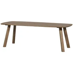 Esstisch Eiche oval, skandinavisch, kaschmirbraun, flexibel für 8–10 Personen, 220x100 cm