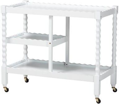 Baxton Studio Seamus 3-Tier Book Cart with Bobbin Frame
