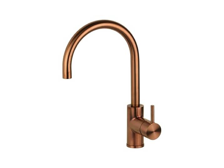 Pollini Acqua Design - Küchenarmatur aus Edelstahl Farbe PVD Kupfer gebürstet mit rundem Schwenkauslauf NF0005R - RUB13302 - PVD Kupfer gebürstet