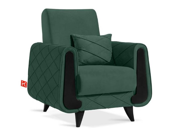 KONSIMO® Sessel Einzelsessel GUSTAVO III mit Armlehnen, hergestellt in der EU, mit Zierkissen, eleganten Nähten, Dekorative Elemente in Holzoptik