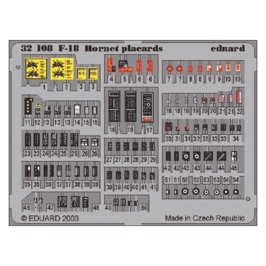 Eduard F-18 Hornet placards (32508)