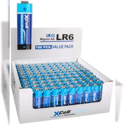 100x XCell AA LR6 Mignon Super Alkaline Batterie