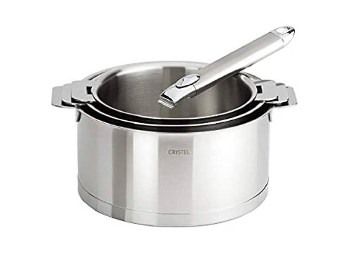 Cristel S3CZL Série de 3 Casseroles Strate Amovible + 1 Poignée INOX Zenith