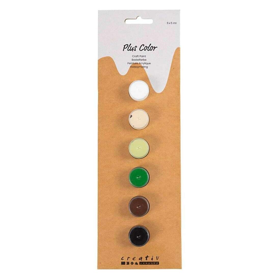 Creativ Company Acrylfarbe Hobbyfarbe Plus Color 6 x 5 ml, Natur (5 ml) (39776)