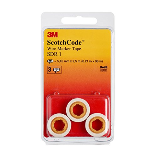 3M ScotchCode SDR-1 kabelmarkering navulrollen, cijfer 1, verpakking van 3 stuks