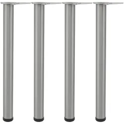 Vasalat, Tischbeine + Tischgestell, CAMAR Tischbeine höhenverstellbar 690-720mm, ø 60mm, Edelstahl gebürstet 4 Stück