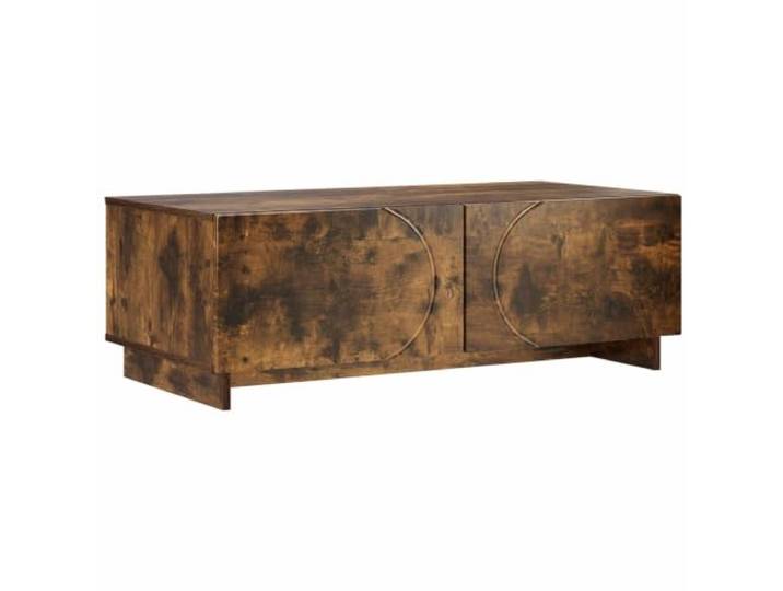 LASWWQMRF Couchtisch Räuchereiche 102x50,5x35 cm Holzwerkstoff Modern Flexibler Wohnzimmertisch mit 2 Schubladen und 2 offenen Fächern für strukturierte Ordnung und ein modernes Ambiente.