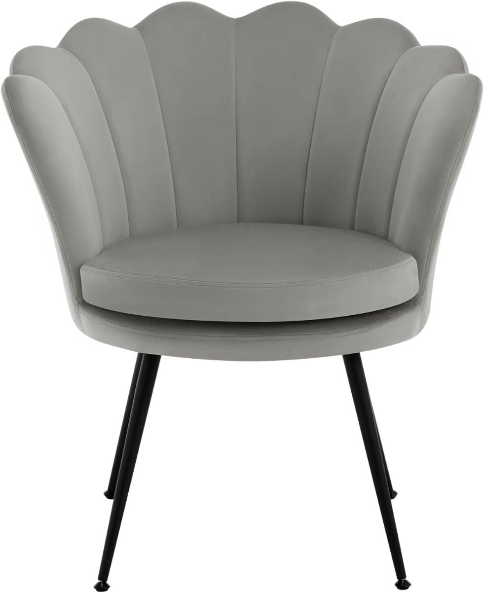 Varnox Moderne Fluwelen Lounge Stoel - Grijs en Zwart