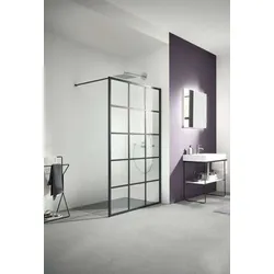 Kermi Walk-In XD Duschwand WW2 Dark Edition mit Profil - Duschkabine