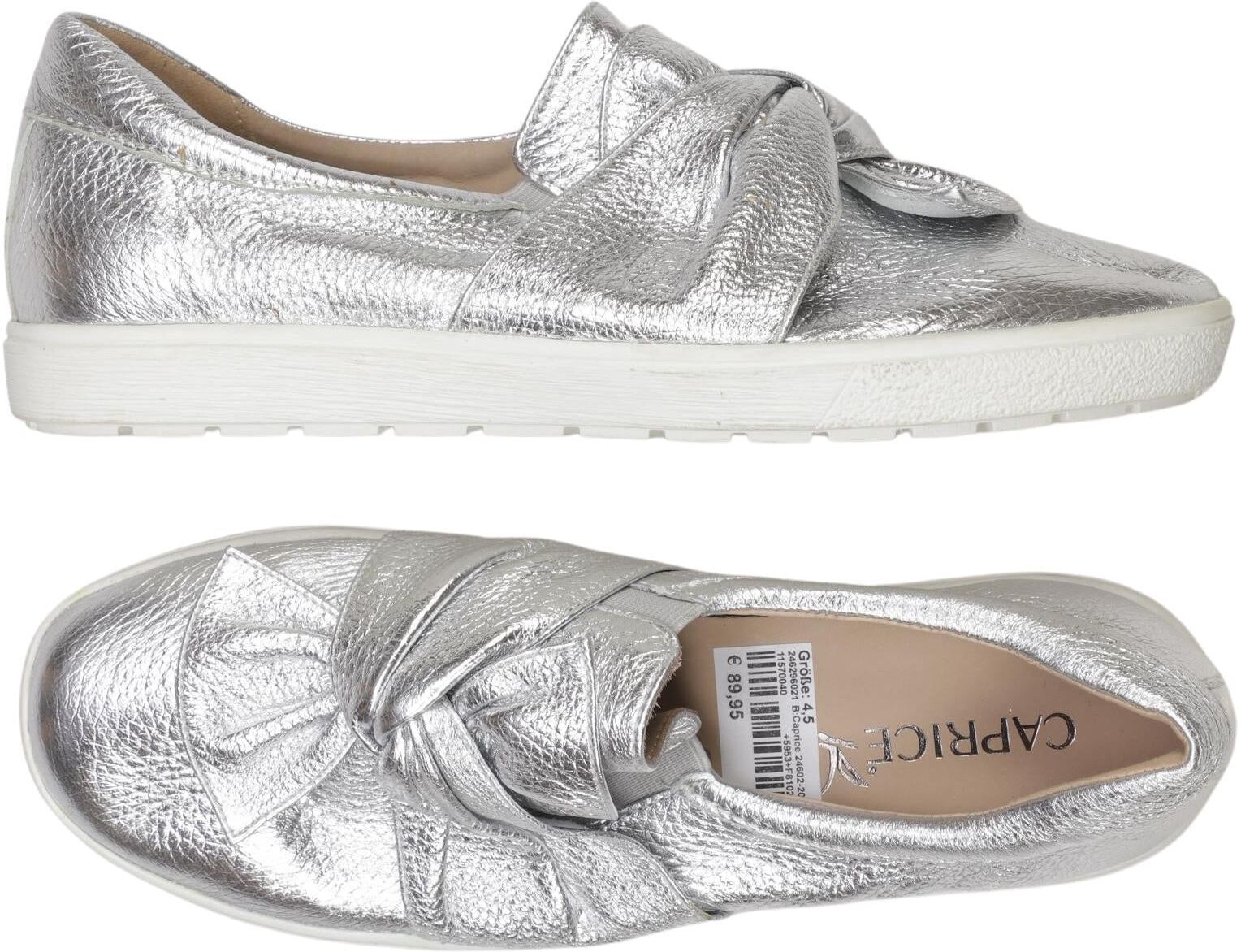 Caprice Damen Halbschuh, Silber, Gr. EU 37.5, Leder - Second Hand