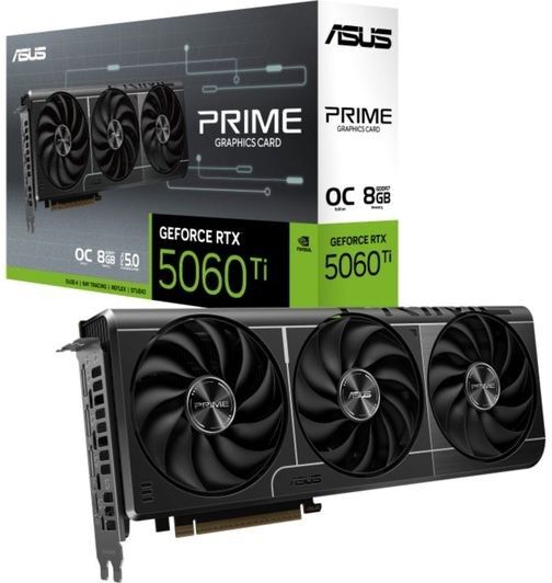 Asus Prime GeForce RTX 5060 Ti OC Edition 8GB GDDR7 Graphics Card - Black