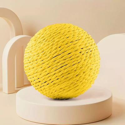 Inspired Living Sisal Cat Scratching Ball Interactive Cat Toy With Sound yellow