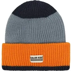 COLOR KIDS Color Kids Kinder Mütze Beanie W. Wool & Contrast, Größe 56 in Blau Blau