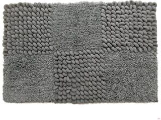 IH Casa Decor Poly-Cotton Handwoven Bath Mat Silver - Checkered