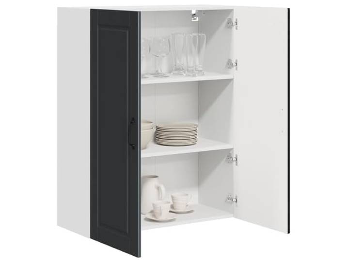 KTHLBRH Wandschrank 80 x 31 x 100 cm Holz mehrschichtig 3 Regale, 2 Türen, Wandmontage, Aufbewahrungslösung für die Küche