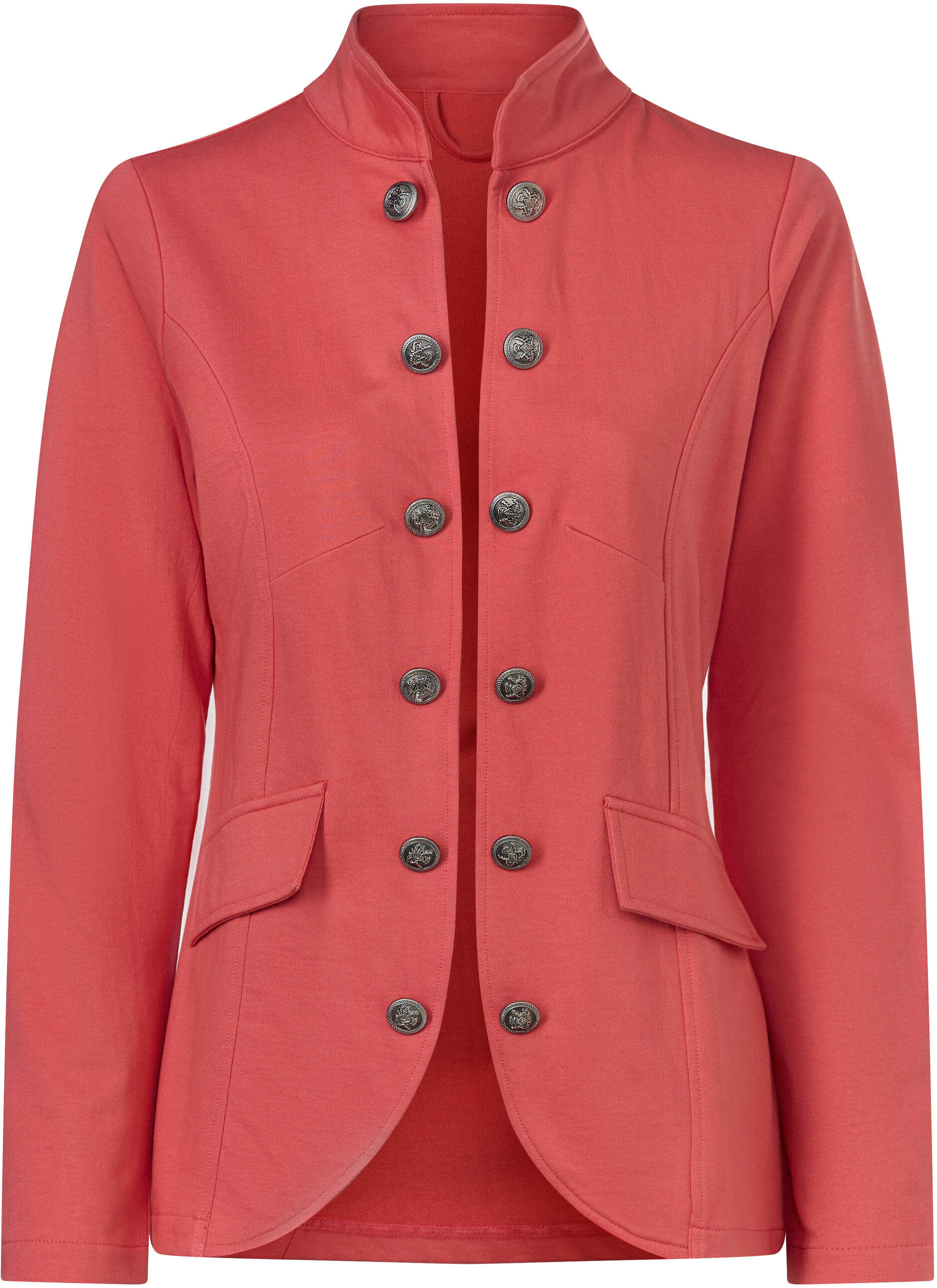 Sieh An! Shirtjacke SIEH AN "Shirtjacke Shirtjacke im Military-Stil", Damen, Gr. 46, grapefruit, Casual, Shirts Shirtjacke