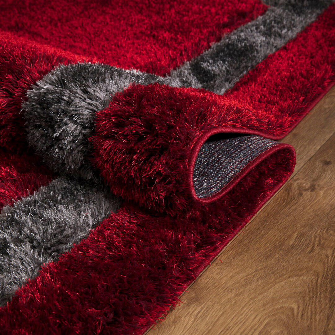 Fairmont Park Barchov Shag Area Rug Red Rectangle 80cm x 150cm