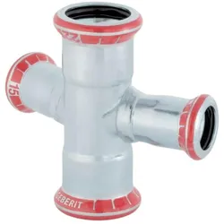 Geberit, Rohrverbindungstechnik, Geb. Mapress FZ kryds 28x15 - Mapress FZ kryds 30° red. d28mm d1=15mm (Pressverbindung)