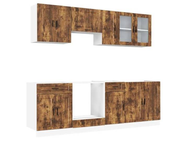 Favemtsl 8-TLG. Küchenschrank-Set Porto Räuchereiche Holzwerkstoff Elegantes Porto Design in Räuchereiche-Optik mit verstellbaren Füßen für maximale Flexibilität im modernen Küchenbereich.