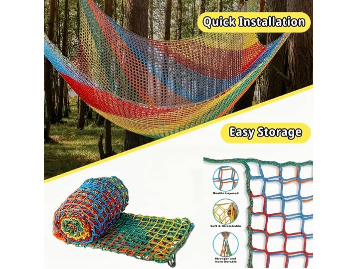 Filet d'escalade double couche pour enfants, filet de sécurité multicolore pour aire de jeux, filet de chargement pour maisonnette dans les arbres, entraînement d'obstacles en cour