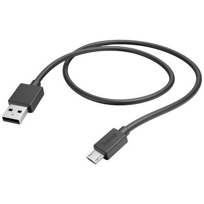 Hama USB-Ladekabel USB 2.0 USB-A Stecker, USB-Micro-B Stecker 1.00 m Schwarz 00201584