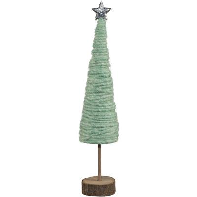 Dekobaum CREATIV HOME "Tannenbaum", grün (eisgrün), H:46cm Ø:10cm, Wolle, Dekofiguren, aus Wolle mit Holzfuß