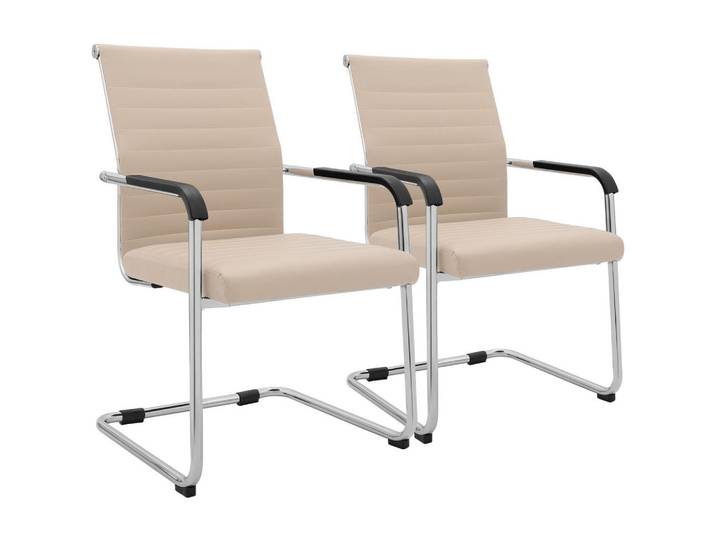 CLP Schwingstuhl 2er Set Metall Creme, 55x90x62 cm, Esszimmer, Stuhl, Schwingstuhl
