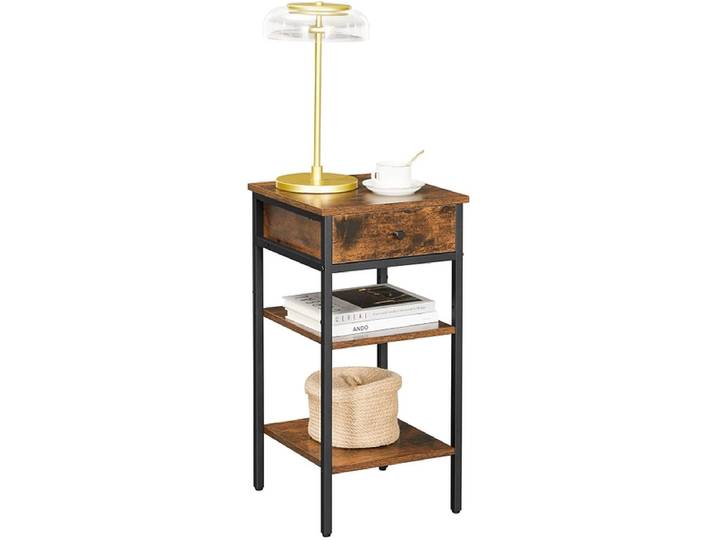 Nachttisch SONGMICS RUSTIK 1 Schublade 35x35x70cm vintage braun melamin
