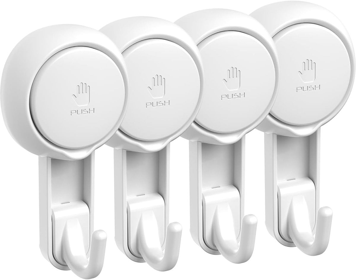 Set van 4 herbruikbare vacuüm zuignap haken voor badkamer, keuken en thuis