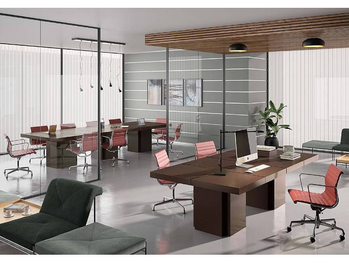 Konferenztisch 262 x 75 x 130cm Braun/Eiche Dunkel