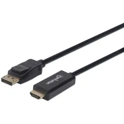 Manhattan 1080p DisplayPort auf HDMI-Kabel, DisplayPort-Stecker auf HDMI-Stecker, 1 m, schwarz
