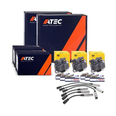 Atec 3x Zündspule + Zündkabelsatz + 6x Zündkerze [Hersteller-Nr. 40669763] für Smart