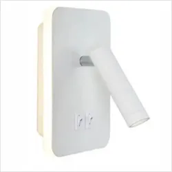 Papuq Leselampe LED mit Doppelschalter, Weiß matt, 3+8W, 3000K