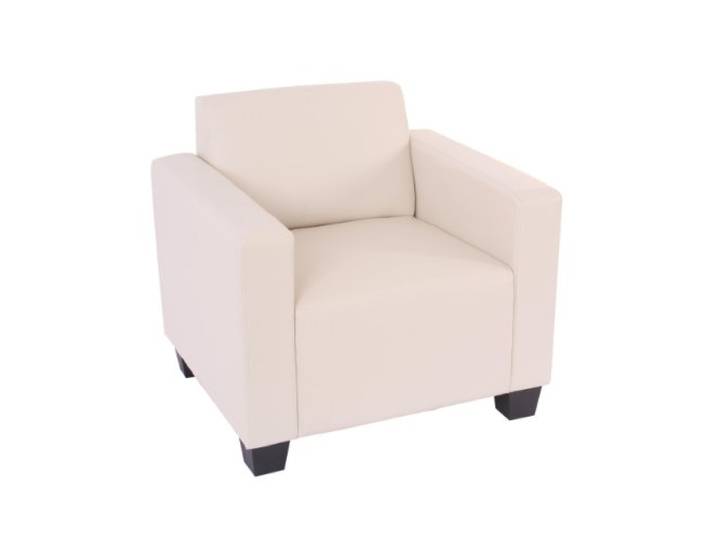 Mendler Modular Sessel Lyon, Kunstleder - Sessel mit Armlehnen, Creme Loungesessel