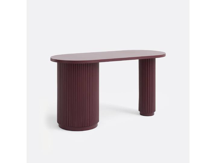 LA REDOUTE Bureau forme organique, 1 porte, GENNA Rouge Bordeaux