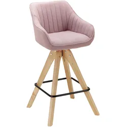Barhocker Leonie Rosa Webstoff Drehbar Gepolstert