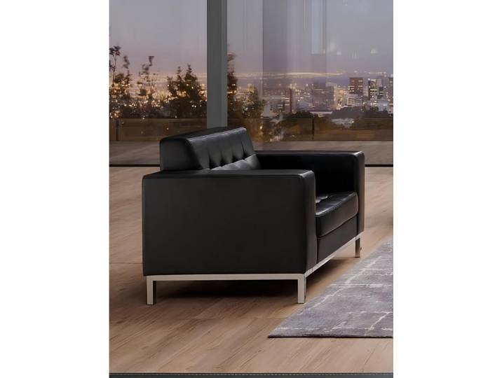 Xlmoebel Sessel Beige Kunstleder Sessel von XLMOEBEL mit mittelweicher Polsterung (1-St., Sessel), Made in Europa