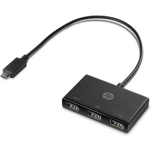 HP USB-Hub USB-C to USB-A Hub, Z6A00AA, schwarz, 3 USB 3.0 Ports, Anschluss-Stecker USB-C