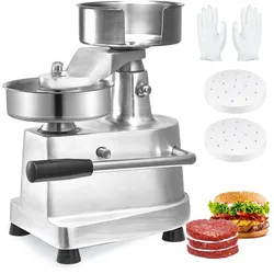 VEVOR Kommerzieller Burger-Patty-Maker, 13 cm, Hamburger-Rind-Patty-Maker, Strapazierfähig, Lebensmittelechter Edelstahl Burgerpresse, Küchenfleischformer