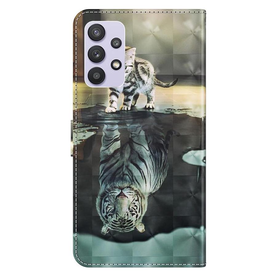 Cover-Discount Galaxy A32 5G - Etui Glitzer Effekt Katze (Samsung Galaxy A32 5G) (101232157D)