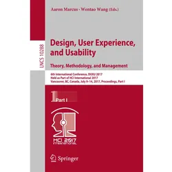 Design, User Experience, and Usability: Theory, Methodology, and Management, Fachbücher von Wentao Wang, Aaron Marcus