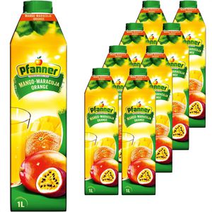 Pfanner Saft Mango-Maracuja-Orange, Tetrapack, je 1 Liter, 8 Stück