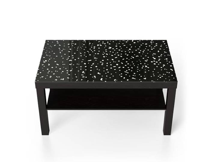 DEQORI Glastisch schwarz groß 90x50 cm Motiv Nachtlichter Kontrast ausgefallener Beistelltisch aus Glas Hochglanz Couchtisch fürs Wohnzimmer moderner Couch Tisch mit Design