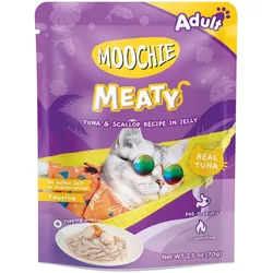 MOOCHIE Tuna & Scallop In Jelly 70g Nassfutter für Katzen (Thunfisch und Jakobsmuscheln in Gelee)