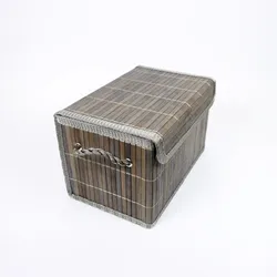 Bambus Kiste Regalkorb Box Schachtel Kästchen dunkelbraun H 18 x B 18 x L 29 cm